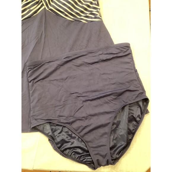 Lands End 2 pc Swim Suit  top is 18w bottoms are 20w blue plus size - Picture 9 of 12
